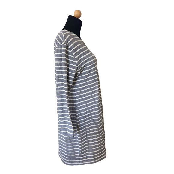 Sail to Sable Textured Knit Stripe Long Sleeve Dress in Navy Woman’s Size L - Picture 6 of 8